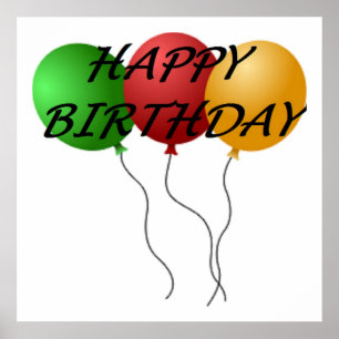 "GLÜCKLICHER GEBURTSTAG"-BALLOONS POSTER