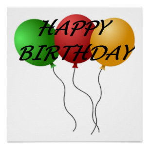 "GLÜCKLICHER GEBURTSTAG"-BALLOONS POSTER