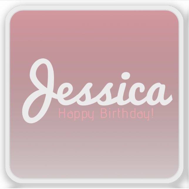 Glücklicher Geburtstag, benutzerdefinierbarer Name Aufkleber (Vorderseite)