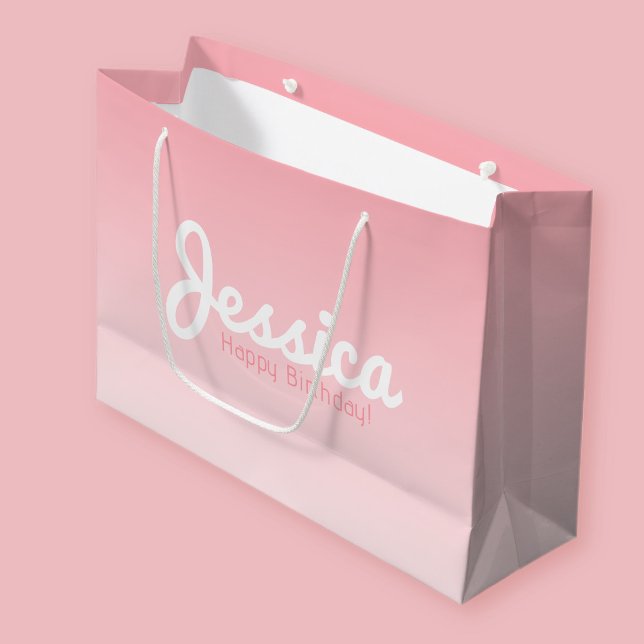 Glücklicher Geburtstag, benutzerdefinierbarer Name Große Geschenktüte (Von Creator hochgeladen)