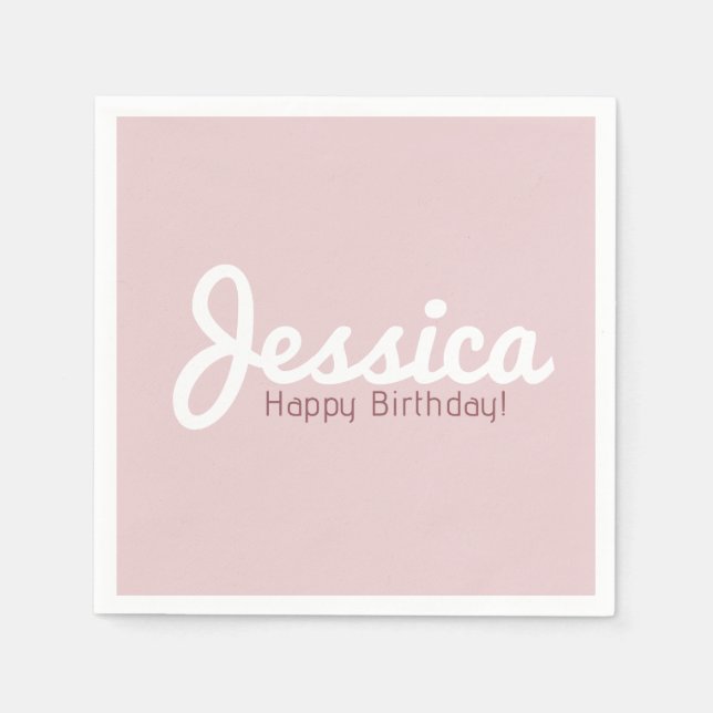 Glücklicher Geburtstag, benutzerdefinierbarer Name Serviette (Vorderseite)