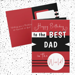 Glücklicher Geburtstag besten Papa der Welt rot sc Karte