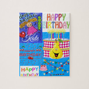 Glücklicher Geburtstag Birnenkuchen Puzzles