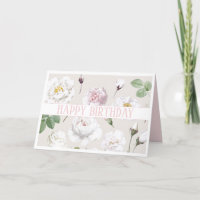 GLÜCKLICHER GEBURTSTAG BOTANISCHE WEISSE ROSES GRE