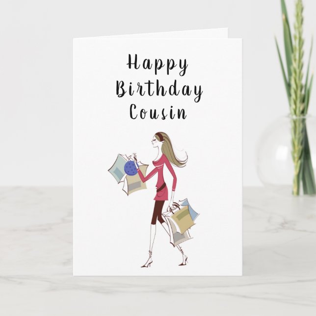 GLÜCKLICHER GEBURTSTAG ***COUSIN*** KARTE (Vorderseite)