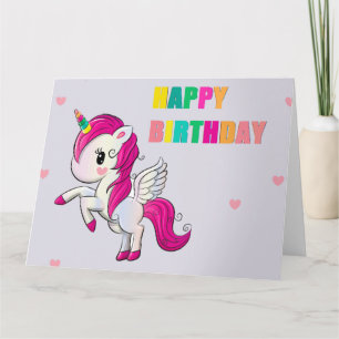 Glücklicher Geburtstag Einhorn Grußkarte Karte