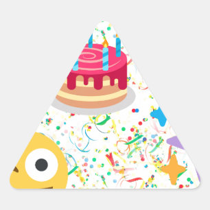 glücklicher Geburtstag Emoji Dreieckiger Aufkleber