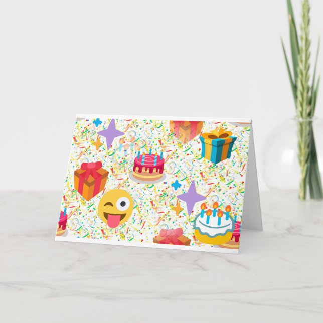 glücklicher Geburtstag Emoji Karte (Vorderseite)