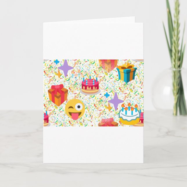 glücklicher Geburtstag Emoji Karte (Vorderseite)