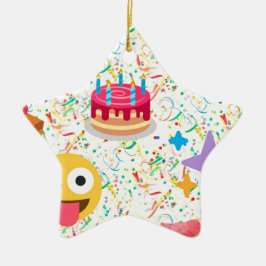 glücklicher Geburtstag Emoji Keramikornament