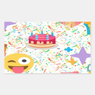 glücklicher Geburtstag Emoji Rechteckiger Aufkleber