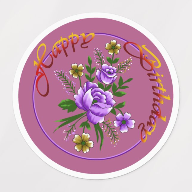 glücklicher Geburtstag Etiketten (Design 1)