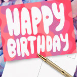 GLÜCKLICHER GEBURTSTAG farbenfrohe Bubble Letters  Postkarte<br><div class="desc">Handgemachte Karte für Sie! Passen Sie mit Ihrem eigenen Text an oder ändern Sie die Farben. Karo meinen Shop für viel mehr Farben und Designs oder lass mir wissen,  wenn Sie etwas Sonderanfertigungen wollen!</div>