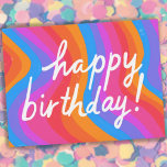 GLÜCKLICHER GEBURTSTAG Farbenfrohe Cool- & Fun Str Postkarte<br><div class="desc">Karo diese süße und farbenfrohe Kunst aus,  die von mir für dich handgemacht wurde! Sie können Ihren eigenen Text hinzufügen oder die Farben ändern. Besuchen Sie meinen Shop für mehr!</div>