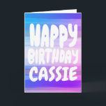 GLÜCKLICHER GEBURTSTAG farbenfrohe Wasserfarben St Karte<br><div class="desc">Handgemachte Karte für Sie! Passen Sie Ihren eigenen Text auf der Vorderseite und innerhalb der Karte an. Karo meinen Shop für viel mehr Farben und Designs!</div>