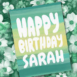 GLÜCKLICHER GEBURTSTAG farbenfrohe Wasserfarben St Postkarte<br><div class="desc">Handgemachte Karte für Sie! Passen Sie mit Ihrem eigenen Text an oder ändern Sie die Farben. Karo meinen Shop für viel mehr Farben und Designs oder lass mir wissen,  wenn Sie etwas Sonderanfertigungen wollen!</div>