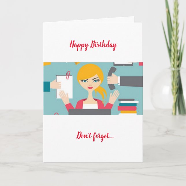 GLÜCKLICHER GEBURTSTAG FÜR MEINE ***MITARBEITER*** KARTE (Vorderseite)