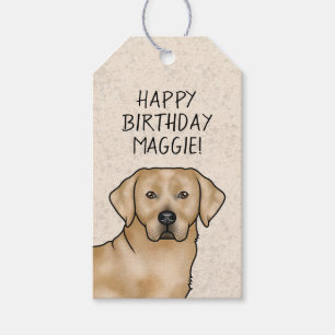 Glücklicher Geburtstag gelber Labrador Retriever L Geschenkanhänger