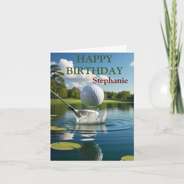 Glücklicher Geburtstag Golfing Ball Hitzewasser Karte (Vorderseite)