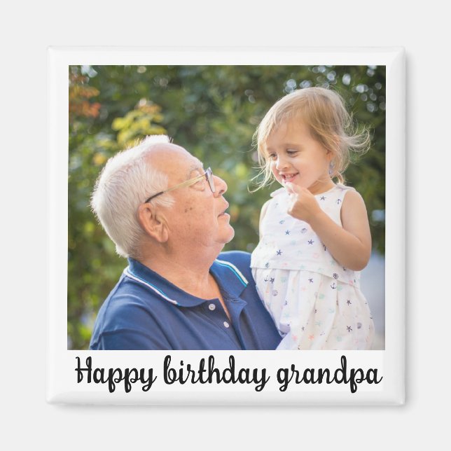 Glücklicher Geburtstag Großpa personalisieren Foto Magnet (Vorne)