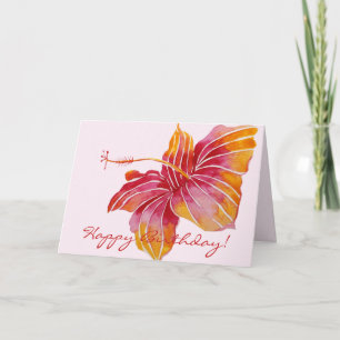 Glücklicher Geburtstag   Hawaiianische Floral Karte
