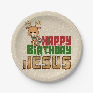 Glücklicher Geburtstag Jesus Pappteller