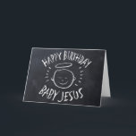 Glücklicher Geburtstag Jesus - Weihnachtskarte im  Feiertagskarte<br><div class="desc">Manchmal ist es schön,  sich zu erinnern,  wofür "CHRIST"mas gefeiert wird. Teilen Sie den Geist Ihres Glaubens mit anderen. Die Kartenwörter sind natürlich komplett anpassbar. Und vergessen Sie nicht die passenden Adressenaufkleber - Karo einfach unseren Shop für noch mehr Artikel in diesem charmanten Design aus.</div>