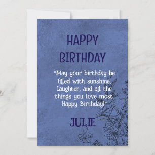 GLÜCKLICHER GEBURTSTAG JULIE-EINLADUNG EINLADUNG