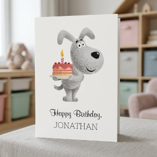 Glücklicher Geburtstag Kuchen Kerze Süß Lustiger H Karte