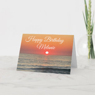 Glücklicher Geburtstag Küsten-Sonnenuntergang Stra Karte