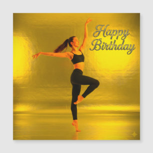 GLÜCKLICHER GEBURTSTAG MIT EINEM TANZMÄDCHEN MAGNETKARTE