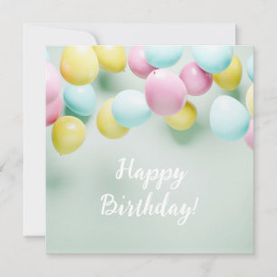 Glücklicher Geburtstag Pastel farbenfrohe Baloons Karte
