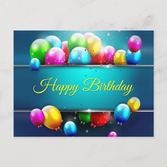 glücklicher Geburtstag Postkarte (Vorderseite)