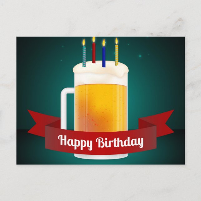 glücklicher Geburtstag Postkarte (Vorderseite)