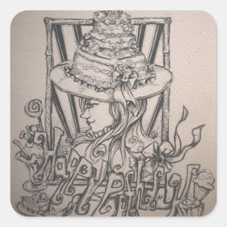 glücklicher Geburtstag Quadratischer Aufkleber