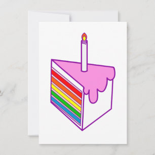 Glücklicher Geburtstag Regenbogenkuchen Einladung