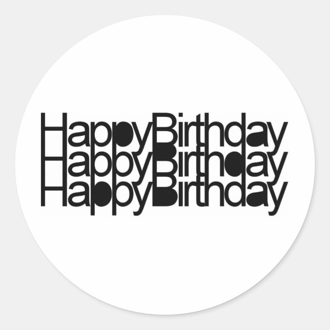 glücklicher Geburtstag Runder Aufkleber (Vorderseite)
