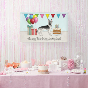 Glücklicher Geburtstag Silber-Sable-Deutscher-Scha Banner