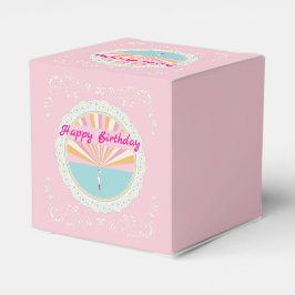 Glücklicher Geburtstag Spaßparty-Box, Rosa Regenbo Geschenkschachtel