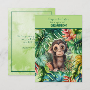 Glücklicher Geburtstag Spezial-Enkel Baby-Affe Karte