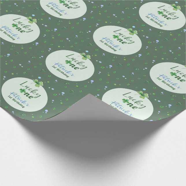 Glücklicher Geburtstag St. Patrick Junge Geschenkpapier (Ecke)