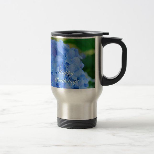 Glücklicher Geburtstag! Tasse Blue Hydrangea (Rechts)