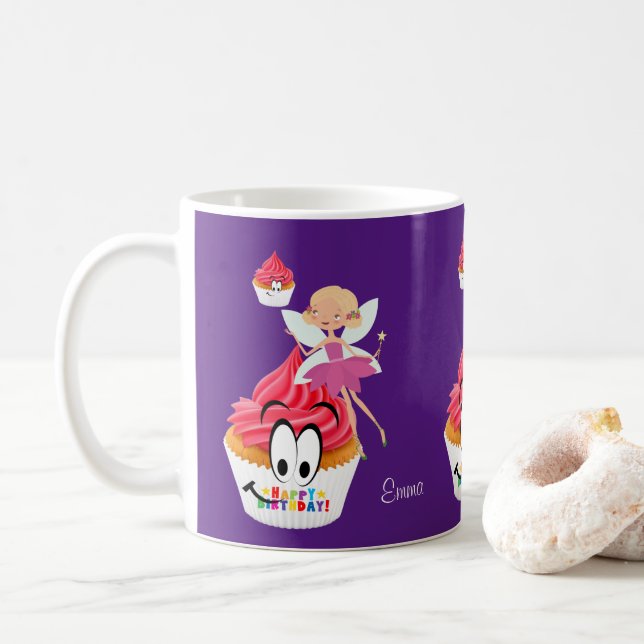 Glücklicher Geburtstag Tasse Fee (Mit Donut)