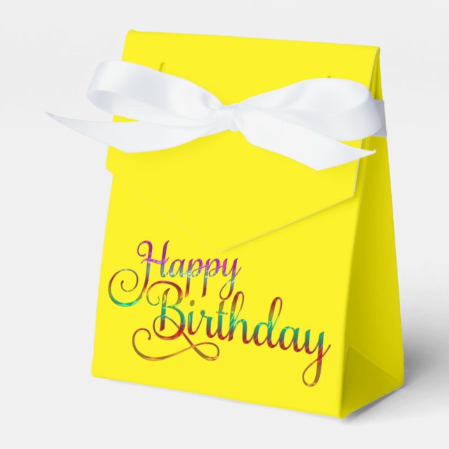 GLÜCKLICHER GEBURTSTAG - Textgestaltung + Ihre eig Geschenkschachtel (Vorderseite)