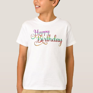 GLÜCKLICHER GEBURTSTAG - Textgestaltung + Ihre eig T-Shirt