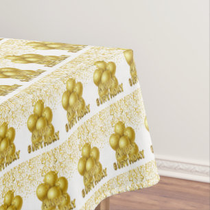 Glücklicher Geburtstag Tischdecke Gold Konfetti