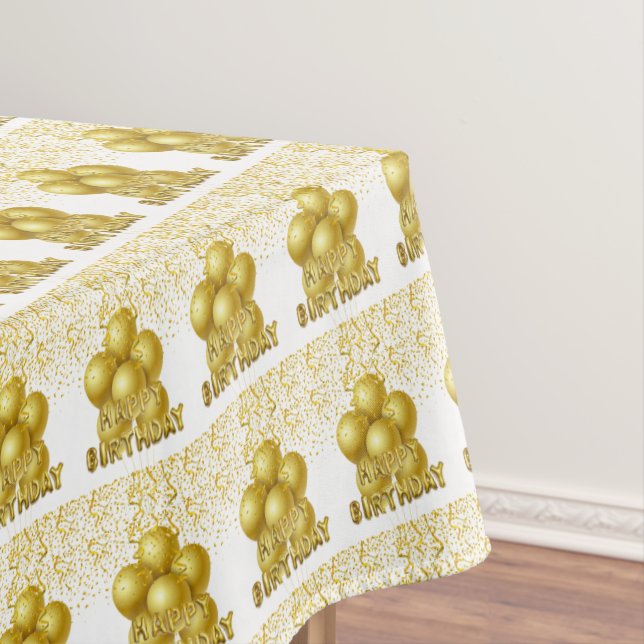 Glücklicher Geburtstag Tischdecke Gold Konfetti (Beispiel)