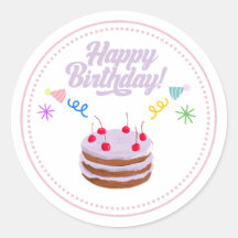 Glücklicher Geburtstag Tortenaufkleber