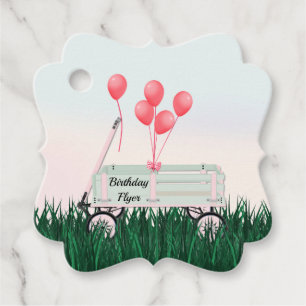 Glücklicher Geburtstag Wagen Ballons Geschenkanhän Geschenkanhänger