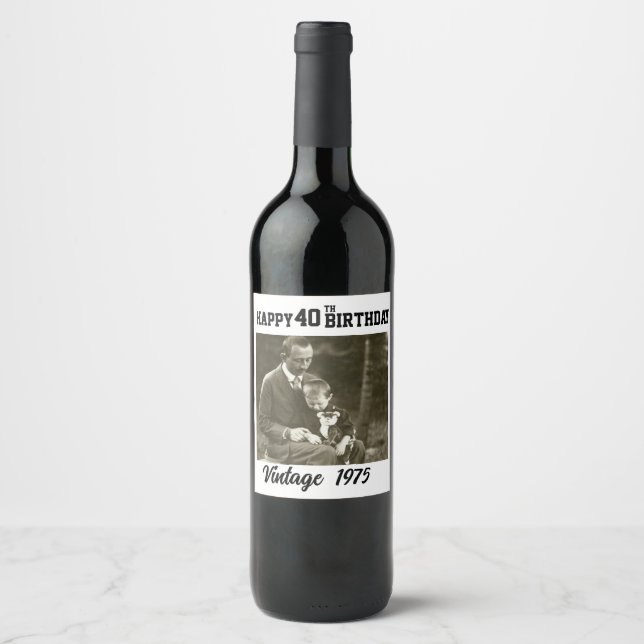 Glücklicher Geburtstag (Weinetikett) Weinetikett (Vorderseite)